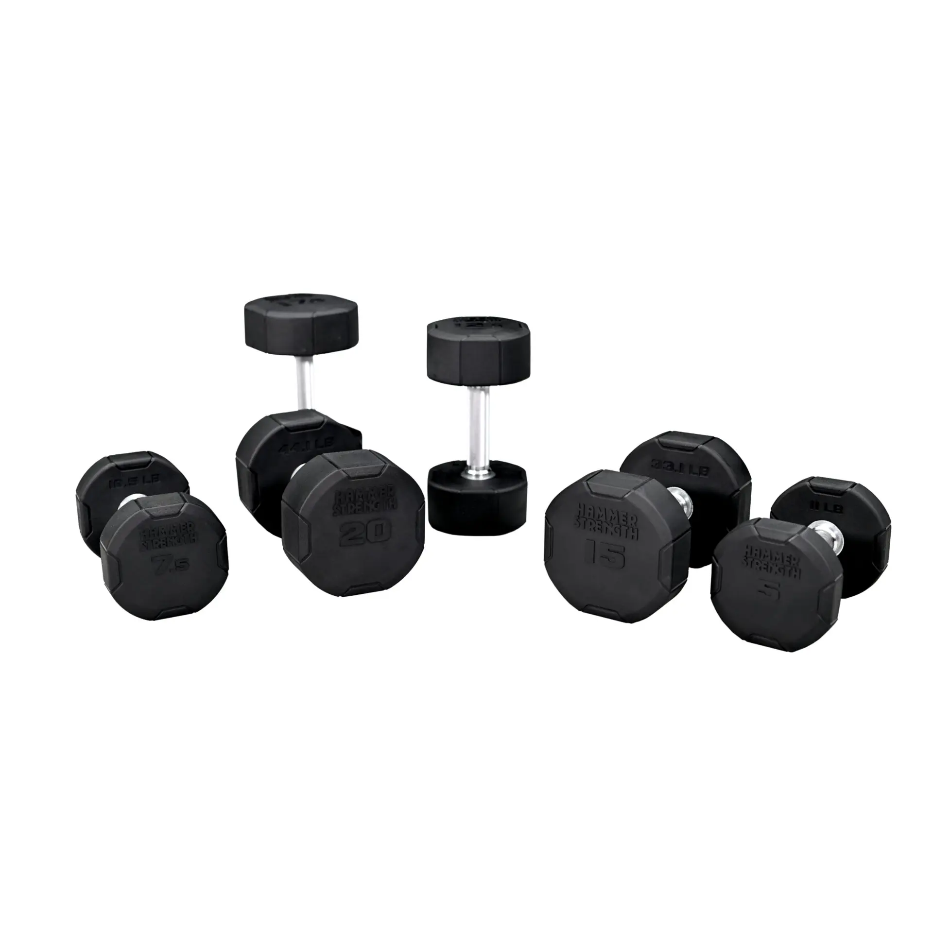 Hammer Strength 4-Sided Dumbbells - Rubber