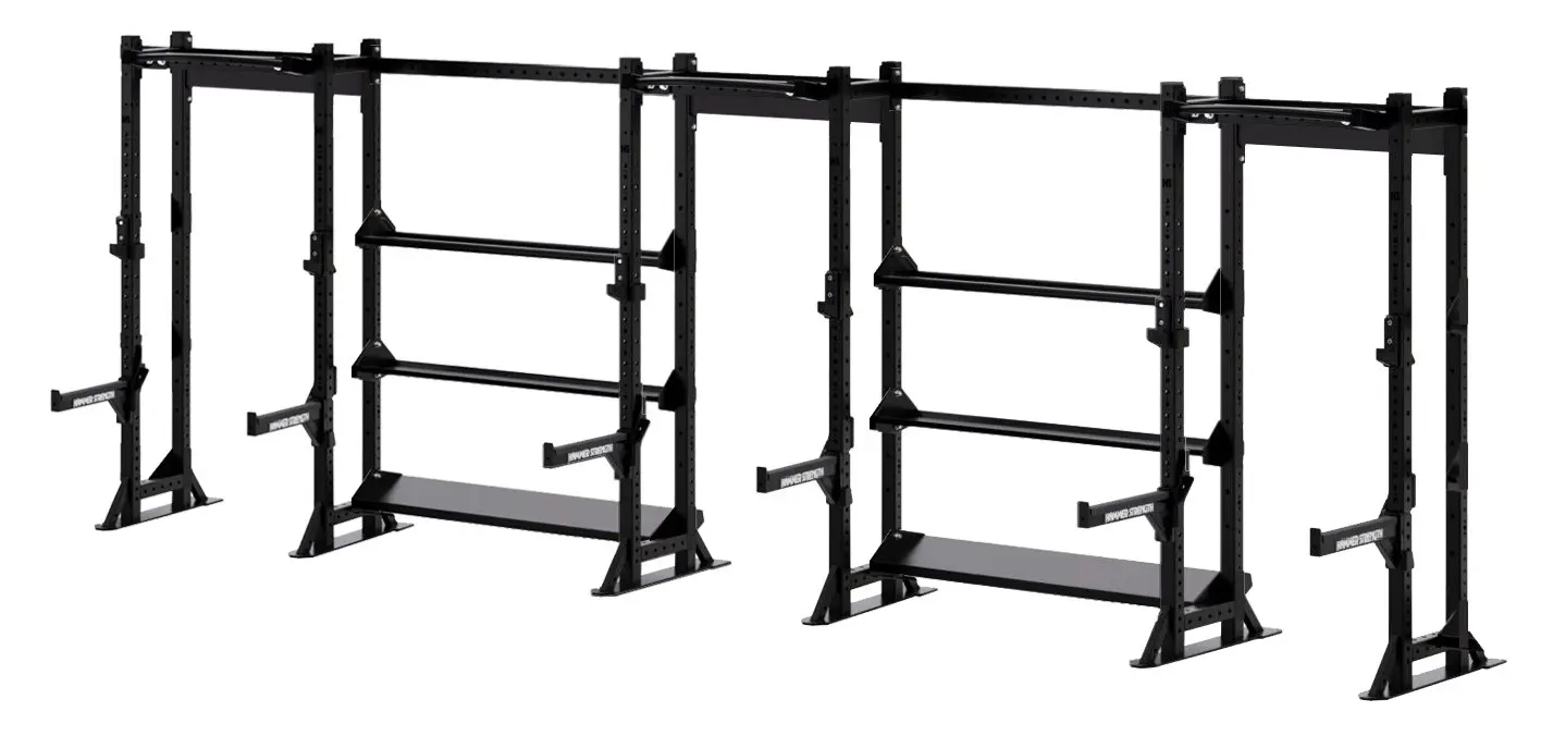 Hammer Strength HD Perimeter Connected Half Rack x 3 w/Storage